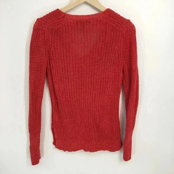 Banana Republic Linen Red Knit V Neck Sweater - Picture 8 of 8